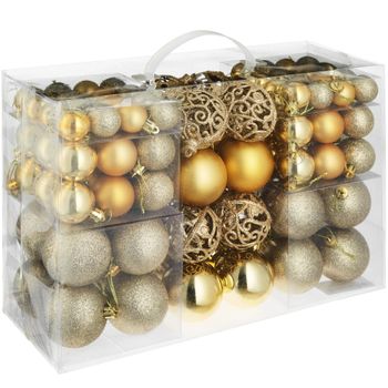 Conjunto De 100 Bolas De Navidad Doradas