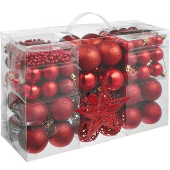 Conjunto De 86 Bolas De Navidad Rojas