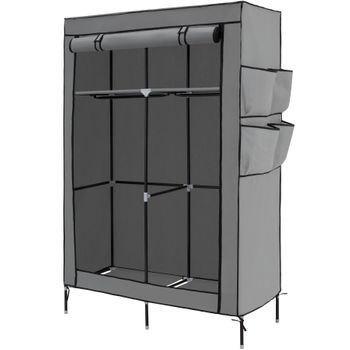 Rebecca Mobili Ropero sin puertas Armario Abierto con 4 Compartimentos  Metal Negro Beige MDF