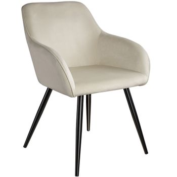 Silla Aterciopelada Marilyn - Crema/negro