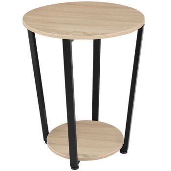 Mesa Auxiliar De Metal Melamina Homcom 45x35x75 Cm-roble Y Negro con  Ofertas en Carrefour