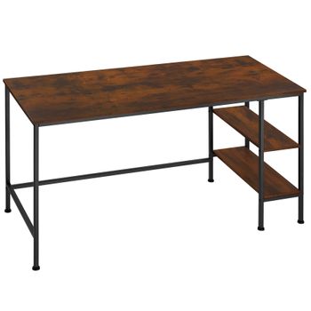 Mesa Escritorio Tablero y Estructura Metálica Negra ADEC Mia Oak