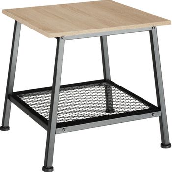 Mesa Auxiliar Bedford 45,5x45x47cm - Madera Industrial Clara, Roble Sonoma