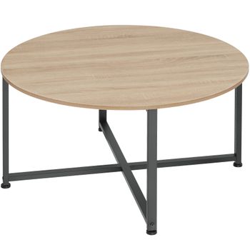 Mesa De Centro Aberdeen 88,5x47cm - Madera Industrial Clara, Roble Sonoma