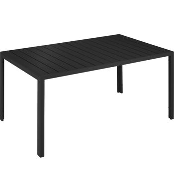 Mesa De Aluminio Para Jardín Bianca Con Patas Ajustables En Altura 150x90x74,5cm - Negro/negro