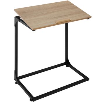 Mesa Auxiliar Para Portátil Ruston 55x35x66,5cm - Madera Industrial Clara, Roble Sonoma