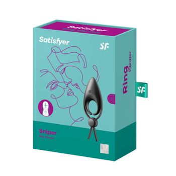 Satisfyer, Anillo Para El Pene, Sniper, Tama�o Ajustable, Con Motor Potente, De Silicona,