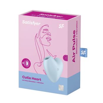 Satisfyer Cutie Heart Estimulador Y Vibrador De Aire Azul 1un