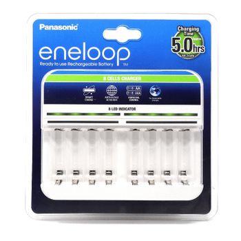 Cargador Panasonic Eneloop Bq-cc63 Para Pilas Recarg. 1-8 Nimh Aa, Aaa, 100-240v