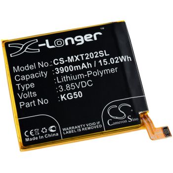 Batería Compatible Con Motorola Modelo Kg50, 3,85v, 3900mah/15,0wh, Li-polymer, Recargable
