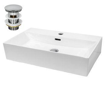 Lavabo Sobre Encimera 515x360x130 Mm Blanco Ecd Germany