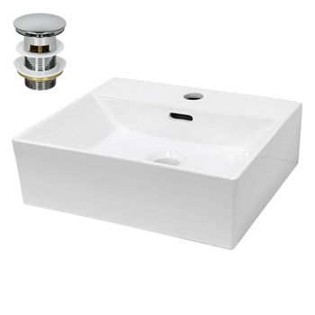 Lavabo Cerámico Rectangular 415 X 360 X 130 Mm Blanco Ecd Germany