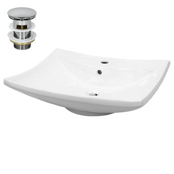 Lavabo Sobre Encimera 605x460x165 Mm Blanco Ecd Germany