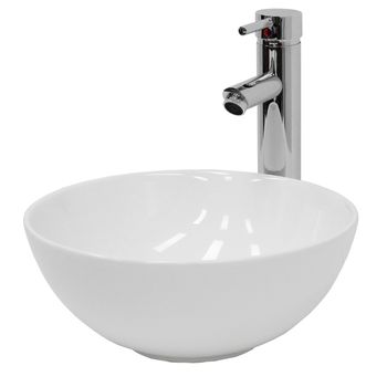 Lavabo Cerámico Ovalado 320 X 320 X 135 Mm Blanco Ecd Germany