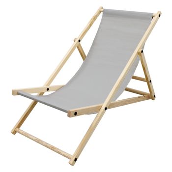 Silla De Playa Madera De Pino 3 Posiciones Gris Ecd Germany