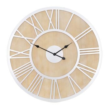 Xxl Reloj De Pared Ø85cm Metal Y Madera Blanco Woodheim Womo-design