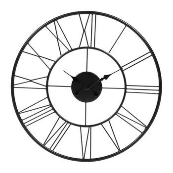 Reloj De Pared Helsinki Redondo De Hierro Ø 92 Cm Negro Womo-design