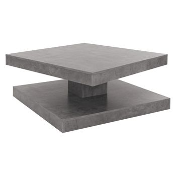 Mesa De Centro Salón 78x78x36 Cm Gris Ml-design