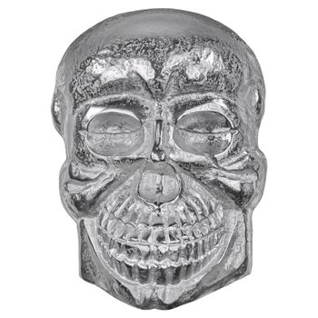 Escultura De Calavera 42x30 Cm Plata Womo-design