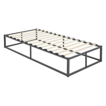 Cama De Estructura Metalica Sobre Marco De Acero 90x200 Cm Ml-design