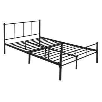 Cama De Estructura Metalica 120x200 Cm Negro Ml-design