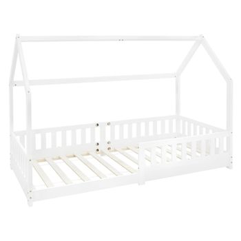 Cuna Con Protección Anticaída Somier 200x90cm Blanco Ecd Geramny