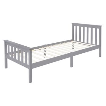 Estructura de Cama tapizada de 30 cm, 90x190 cm, Gris claro SORNI