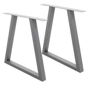 2x Conjunto De Patas De Mesa Industriales Gris 60x72cm Ecd Germany