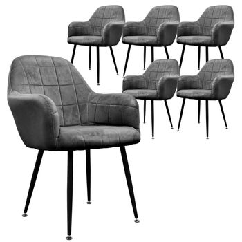 6x Juego Sillones De Comedor Gris Ecd Germany