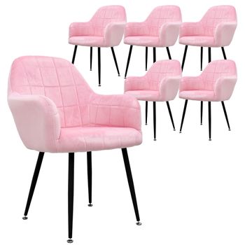 6x Juego Sillones De Comedor Rosa Ecd Germany