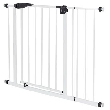 Barrera de seguridad PawHut para mascotas extensible textilene blanco  82,5x115 cm