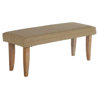 Banco Tapizado De Tela Robusto Palma 120x48x40 Cm Blanco Womo-design