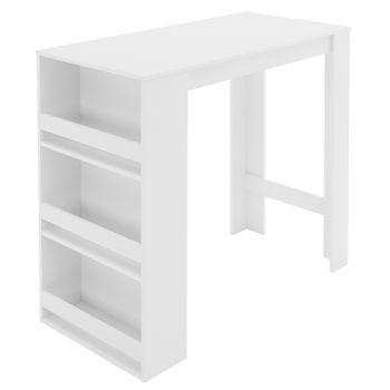 Mesa De Bar Con Estantes De 3 Niveles, 117x106x57 Cm Blanca Ml-design