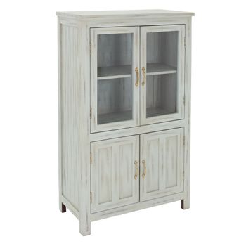 Mueble Auxiliar De Madera Florenz Shabby Chic 79x136x40 Cm Blanco Womo-design