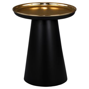 Mesa Auxiliar Ø 50 Cm Metal Dorado-negro Mate Womo-design