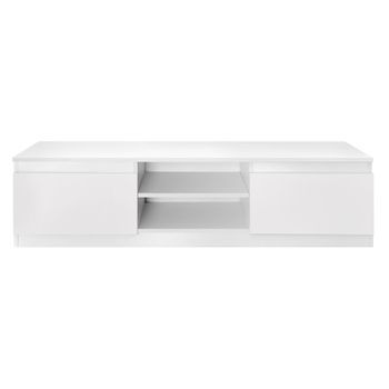 Mesa De Tv De Madera En 140x36x40 Cm Blanco Ml-design