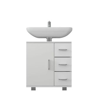 Armario Base De Lavabo 60x60,8x33 Cm Blanco Ml-design