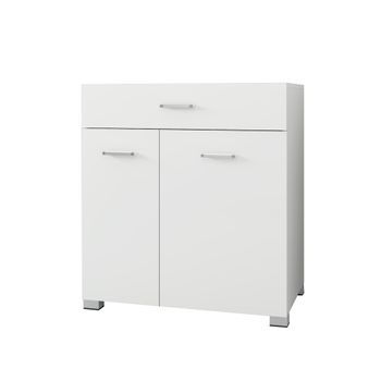 Armario de Baño Mueble de Almacenaje con 1 Cesto para Colada y 1 Cajón  Blanco 66 x 37 x 95 cm BZR66-W SoBuy ES