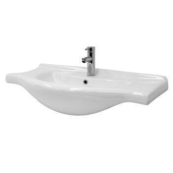 Lavabo Oval 86x21,5x51,5cm Cerámica Blanca Brillo Ecd Germany