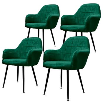 Juego De 4 Sillas De Comedor Con Respaldo Verde Ml-design