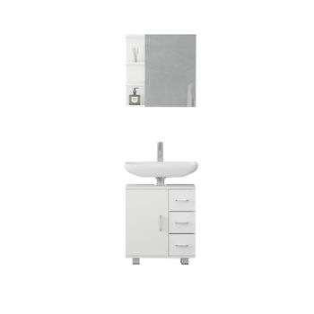 Armario De Pared De Baño Conjunto Aglomerado Blanco Ecd Germany