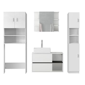 Mueble De Baño Auxiliar Armario Baño De Suelo 75x30x80cm Blanco con Ofertas  en Carrefour