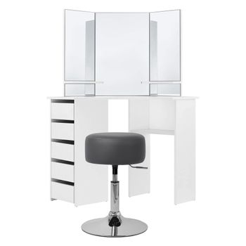 Tocador Moderno Con Luces Led 89,5x155x43,5cm Blanco Ml-design con Ofertas  en Carrefour