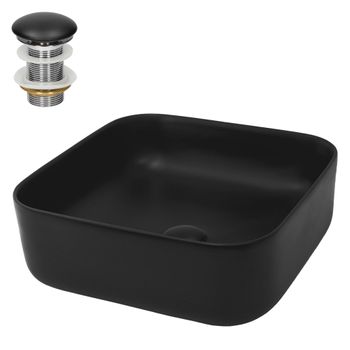 Lavabo Sin Rebosadero 39,5x39,5x14cm Cerámica Negra Ecd Germany