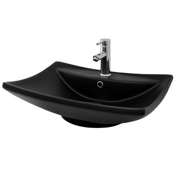 Lavabo 61x45,5x18,5cm Cerámica Negra Sin Rebosadero Ecd Germany