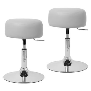 2x Taburete Asiento Elegante Ø 33 Cm Acero Cromado Blanco Ecd Germany con  Ofertas en Carrefour