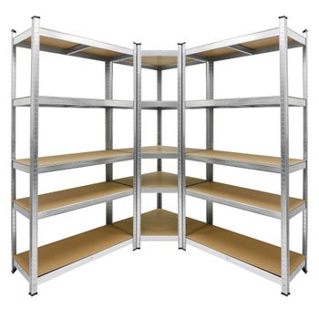 Estanteria Metálica Sin Tornillos Con Aglomerado Maderclick 5/400  Galva/madera 1800x900x400 Mm con Ofertas en Carrefour