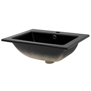 Lavabo Forma Angular 52,5x45x21 Cm Cerámica Negra Mate Ml-design