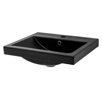 Lavabo Rectangular 53,5x46x16,5 Cm Cerámica Negra Mate Ml-design