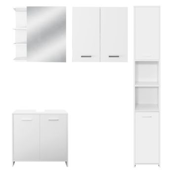 Juego De Muebles De Baño 4 Piezas Estilo Blanca Ml-design